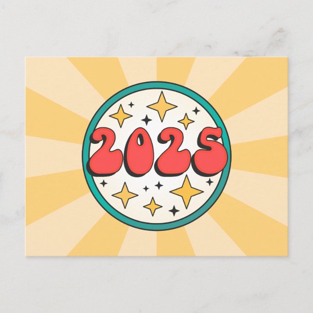 2025-typografi för retromarkanvändning vykort (Framsida)