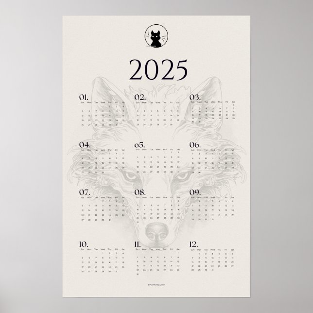 2025 Varg Skiss Kalender Poster | "Dies Irae" (Framsidan)