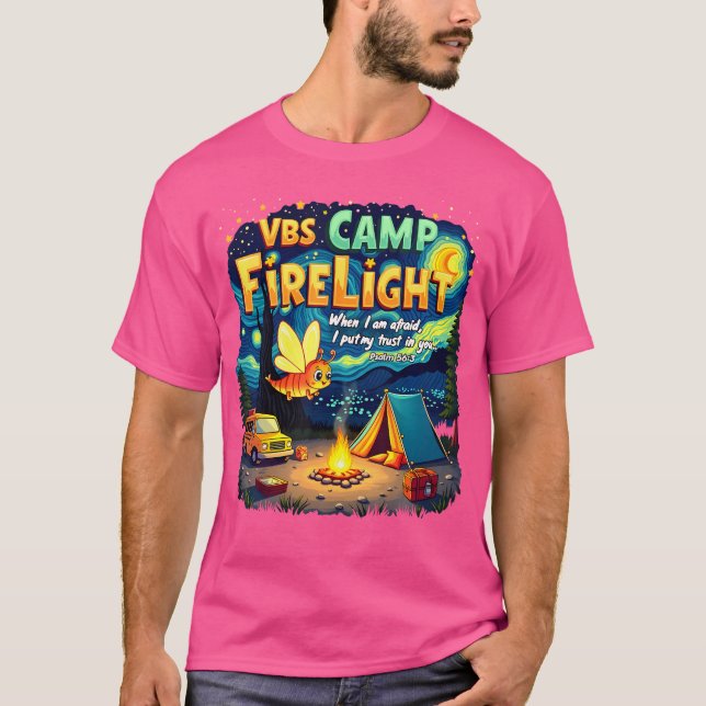 2025 Vbs Camp Firelight Camp Vacation Bible School T Shirt (Framsida)