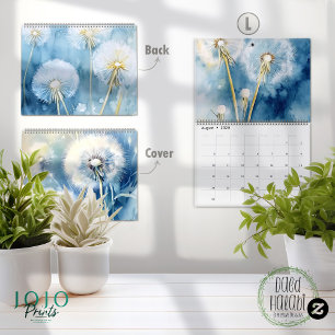 2025 Vintage Dandelion-bakgrund Kalender
