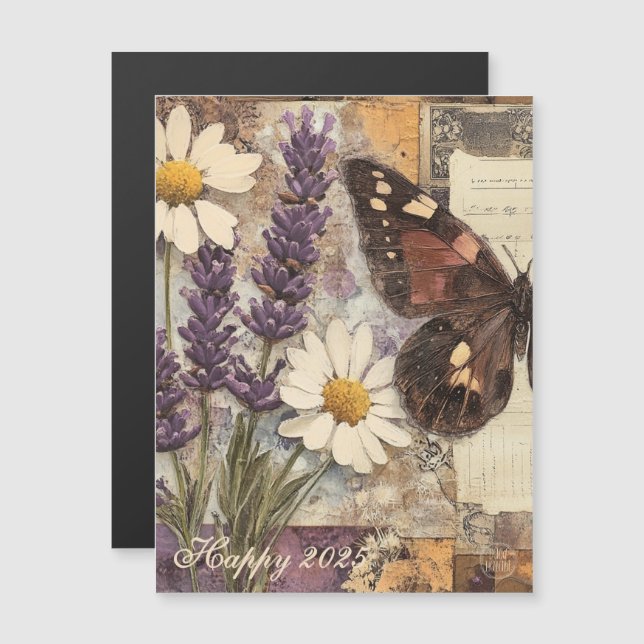 2025-Vintagens Blommigt, skräppost Journal (Fram/baksida)