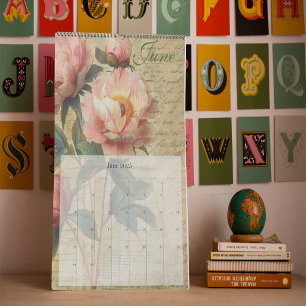 2025-Vintagens Blommigt, skräppost Journal Kalender