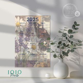 2025-Vintagens Blommigt, skräppost Journal Poster