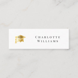 2025 Vit | Guld examensmössa Infogningskort för ex Mini Visitkort