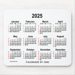 2025 Vit kalender 52 veckor från Janz Musmatta