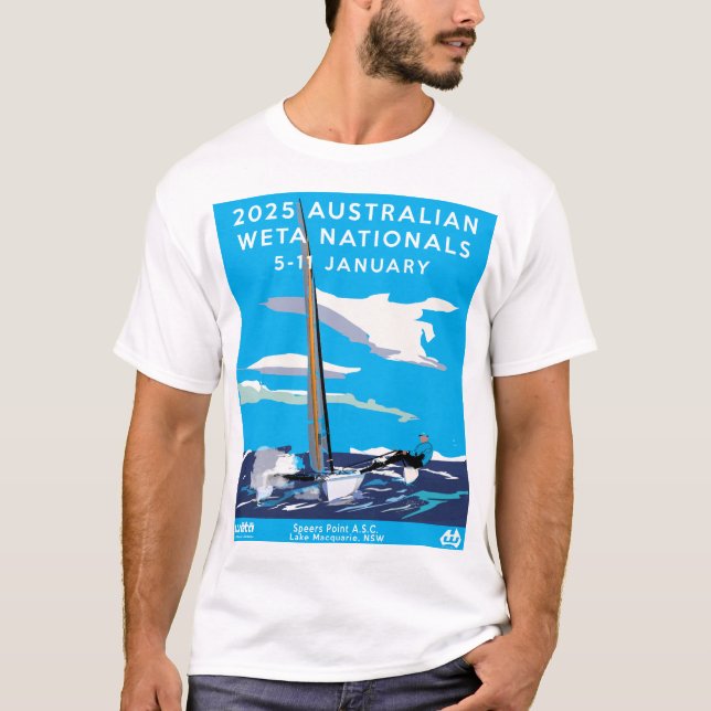 2025 Weta Nationals T-Shirt - Vit/Orange (Framsida)