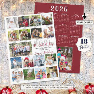 2025 What A Year 18 Bilder Texter 2026 Kalender Julkort