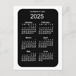 2025 White Neon 6 Month Mini Calendar från Janz Vykort