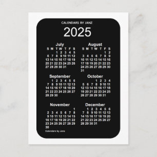2025 White Neon 6 Month Mini Calendar från Janz Vykort