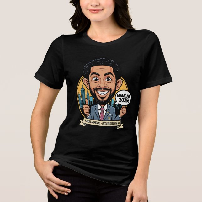 2025 Zohran Mamdani New York City T Shirt (Framsida)
