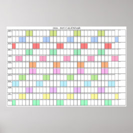 2026 - 2027 Akademisk års väggplaneringskalender Poster