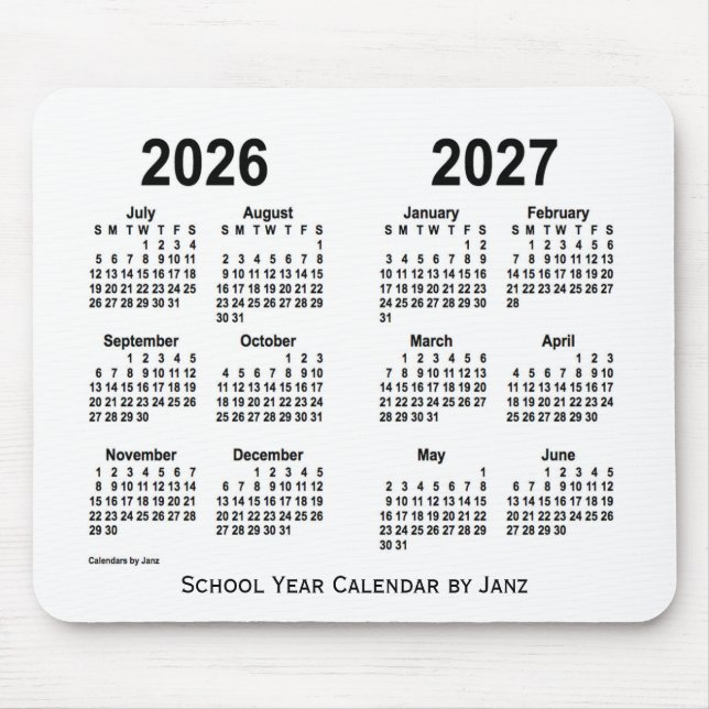 2026-2027 års vitbokskalender från Janz Musmatta (Framsidan)