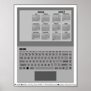 2026=2027 Kalender Skolår Bärbar Dator Tangentbord Poster