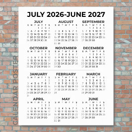 2026-2027 Läsårs kalender Minimalistisk Vägg Poster