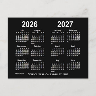 2026-2027 Neon White School Calendar från Janz Vykort