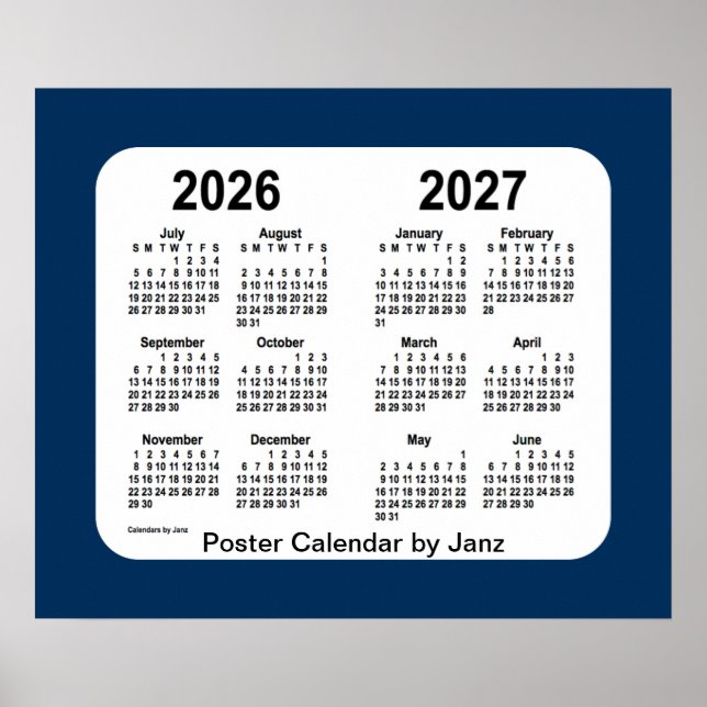 2026-2027 Polis Box Blå Skolkalender av Janz Poster (Framsidan)