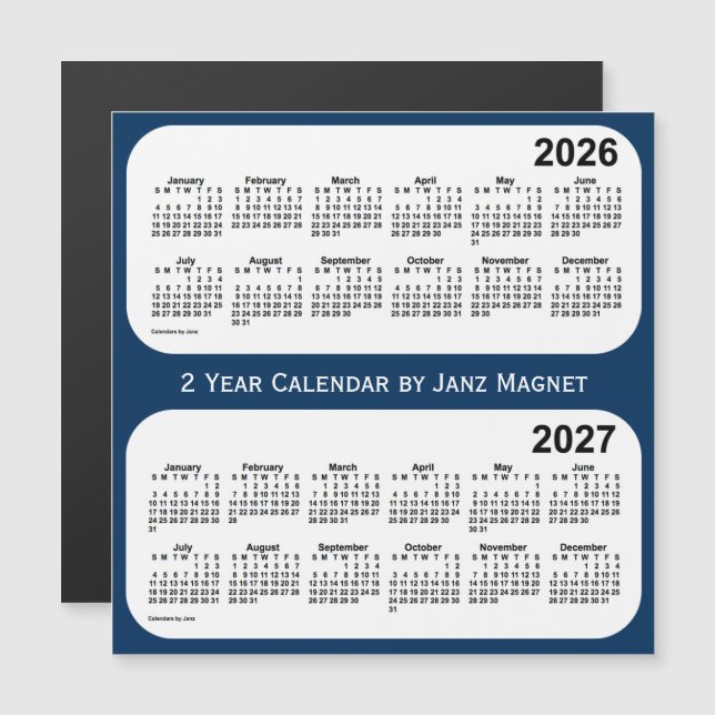 2026-2027: Polisboxens blå tvåårskalender från Jan (Fram/baksida)