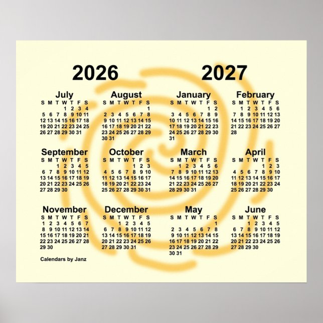2026-2027 Skolårskalender för sunnimuslimer från J Poster (Framsidan)
