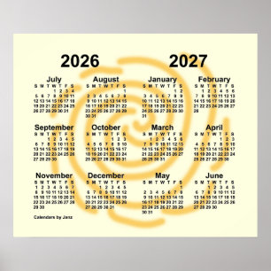 2026-2027 Soliga Dagar Skolårskalender av Janz Poster