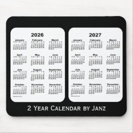 2026-2027 Svartvit tvåårskalender från Janz Musmatta