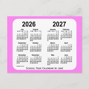 2026-2027 Violet Mini School Calendar från Janz Vykort