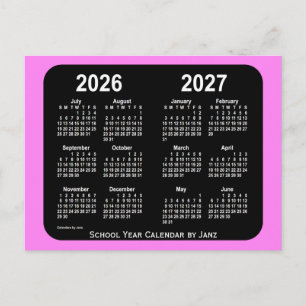 2026-2027 Violet Neon Mini School Calendar av Janz Vykort