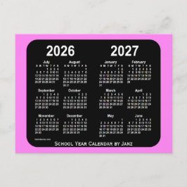 2026-2027 Violet Neon Mini School Calendar av Janz Vykort