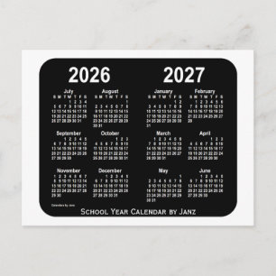 2026-2027 White Neon School Calendar från Janz Vykort
