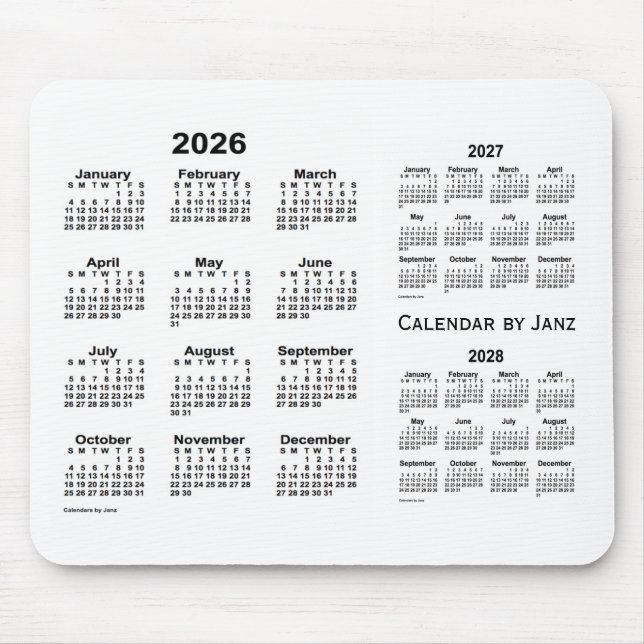 2026-2028 års vitbok om treårskalender från Janz Musmatta (Framsidan)