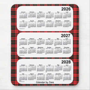2026-2028 Red Play 3 Year Calendar by Janz Musmatta