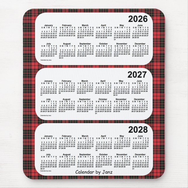 2026-2028 Red Play 3 Year Calendar by Janz Musmatta (Framsidan)
