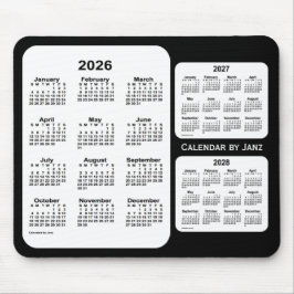 2026-2028 Svartvit treårskalender från Janz Musmatta