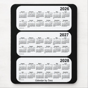 2026-2028 svartvita 3 år kalender vid Janz Musmatta