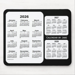 2026-2028 svartvita 3 år kalender vid Janz Musmatta
