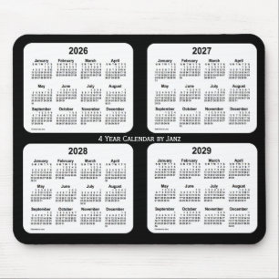 2026-2029 svartvita 4 år kalender vid Janz Musmatta