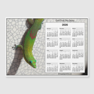 2026 5x7 Magnetkalender Gold Dust Day Gecko