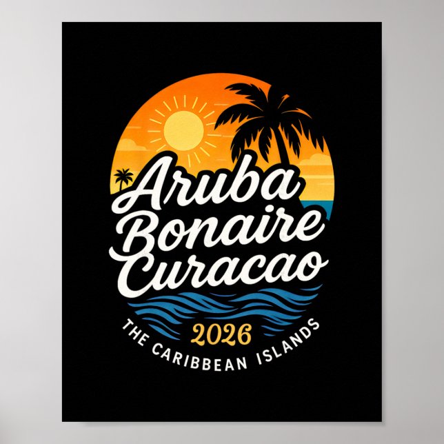 2026 Abc-öarna Aru Bonaire Curacao Kryssningsuppeh Poster (Framsidan)