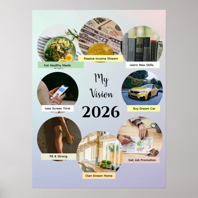 2026 Aesthetic Pastel Circles Vision Poster (Framsidan)
