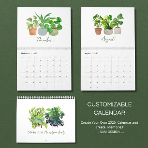 2026 Akvarell Sukkulent & Bladkalender Botanik Kalender