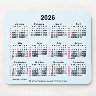 2026 Alice Blue 52 veckor ISO Calendar av Janz Musmatta