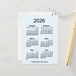 2026 Alice Blue 6 månaders mini-kalender av Janz Vykort