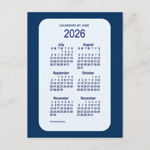 2026 Alice Blue 6 Month Mini Calendar av Janz Vykort