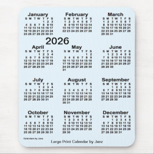 2026 Alice Blue Large Print Calendar från Janz Musmatta