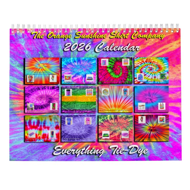 2026 Allt Tie-Dye-kalender Kalender (Baksida)