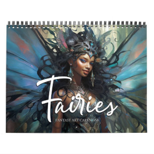 2026 Älvor 9 Black Fantasy Art Calendar Kalender