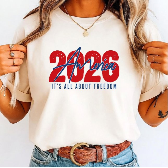 2026 America – It’s All About Freedom for family  T Shirt (Skapare uppladdad)