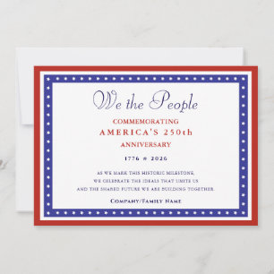 2026 Amerika 250 Formellt Patriotiskt USA:s Konsti Julkort