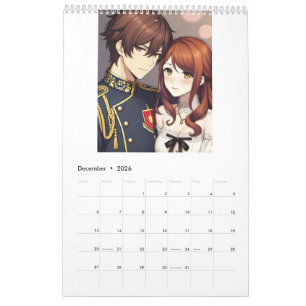 2026 Anime-kalender (bilder skapade av Grok) Kalender
