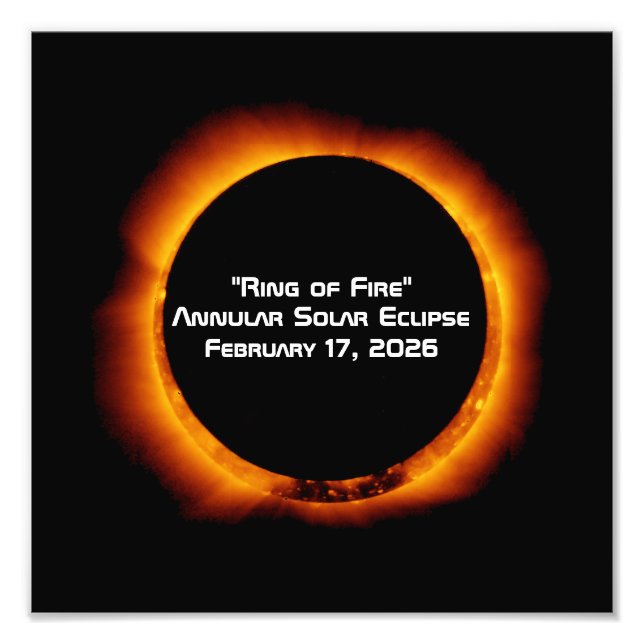 2026 Annular Ring of Fire Solar Eclipse Fototryck (Framsidan)