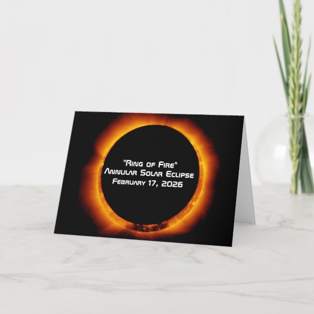 2026 Annular Ring of Fire Solar Eclipse Kort (Framsida)